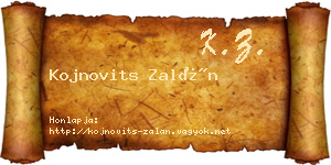 Kojnovits Zalán névjegykártya